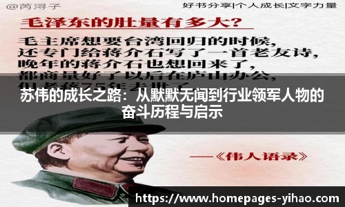 苏伟的成长之路：从默默无闻到行业领军人物的奋斗历程与启示