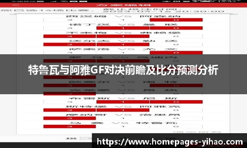特鲁瓦与阿雅GF对决前瞻及比分预测分析